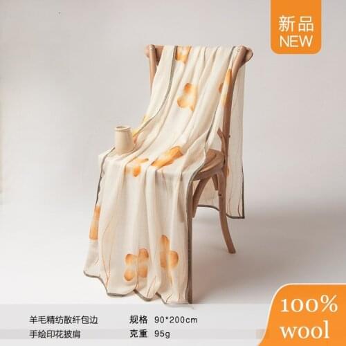 Naizaiga 100% lamb wool Edging print long winter warm thick Womens sunscreen scarf mother shawl YYYR106