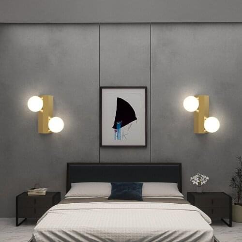 Modern Bedroom Bedside Wall Lamp Golden&Black Iron TV Background Lamp Creative Minimalist Light Luxury Aisle Corridor Lighting