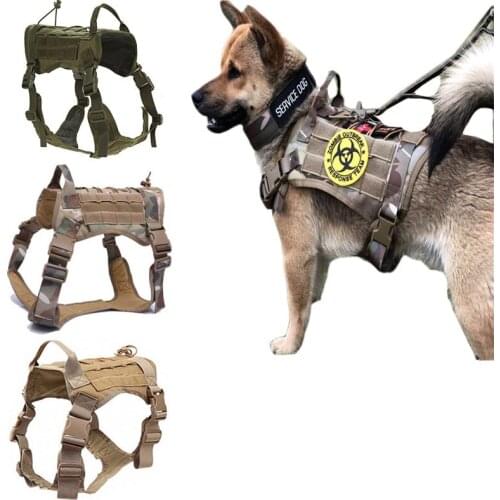 Tactical Dog Harness Vest German Shepherd Clothes Harness Molle Dog Vest For Medium Large Dogs Training Military Working