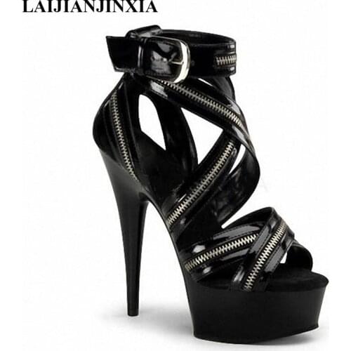 New Lady Summer Sexy 17cm Thin High-Heels Shoes Ankle Strap Nightclub Dancing Shoes Sandals Pole Dance Shoes