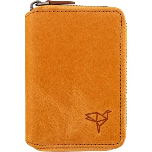 Vintage Leather Zippered Mustard Yellow Unisex Card Holder Wallet 2021 Colorful Wallets Fashion Trend Card Holder Wallets