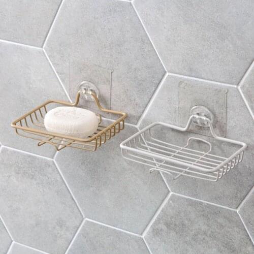 Iron Wall Mounted Soap Dish with Hook Bath Ball Hanger Soap Holder Bathroom Soaps Tray Storage Shelf Box Shower Caddy