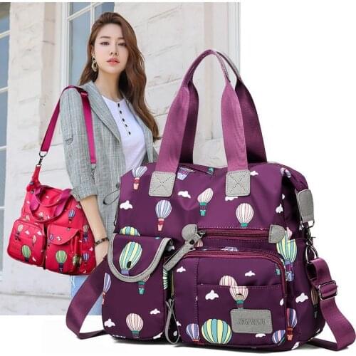 Womens bag autumn new hot air balloon print diagonal cross bag hundred set thigh nylon shoulder handbag travel bag
