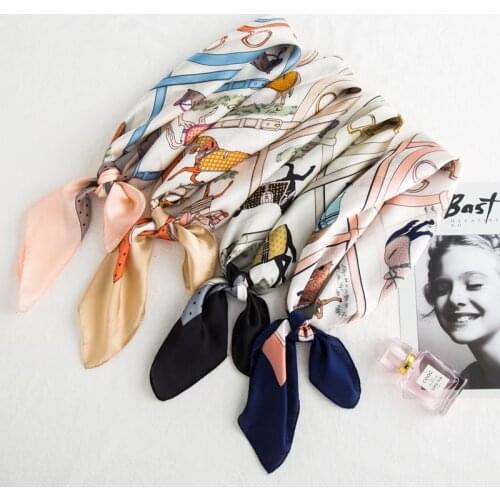 Yishine 70x70cm Women Multifunction Polyester Silk Scarf Lurxy Looking Items