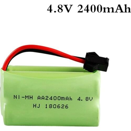 1-2PCS 2400mah Ni-Mh 4.8V AA rechargeable battery pack AA cell for RC Car helicopter toys led light cordless phone SM plug B
