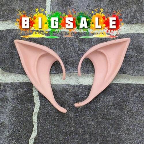 1Pair Elf Ears Halloween False Ears Cosplay Props Vampire Latex Soft Pointed Mysterious Fairy Ear Party Supplies Dress Up