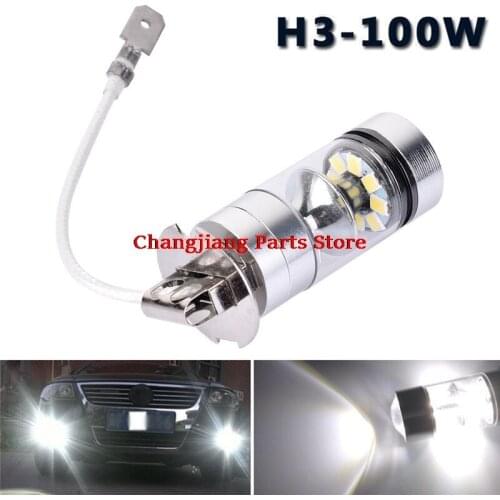 2pcs H3 Car LED Lamp Fog Tail Driving Light Bulb High Power Automotive Auto Replacement Light-emitting Diode Singnal Head Lamp