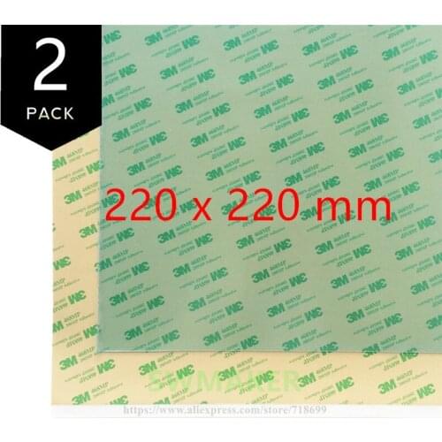 SWMAKER PEI Sheet 220x220mm 3D Printing Build Surface with 3M 468MP Adhesive Tape Lot of 2