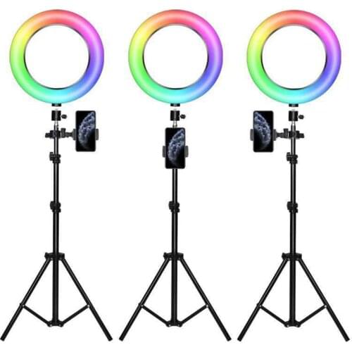 26cm 10inch RGB LED Selfie Ring Light Dimmable LED Ring Lamp Photo Video Camera Phone Led Fill Light For Live YouTube Aro De Luz