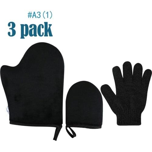 3 Pcs Self-tanners Set Applicators Exfoliant Glove + Mittens