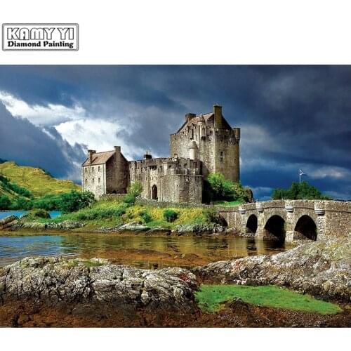 5D DIY Diamond embroidery Cross stitch Riverside city Full Square/Round Diamond mosaic Diamond painting decor HYY