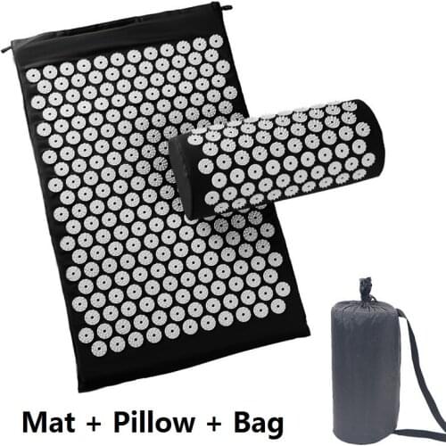 Acupressure Massage Mat Pillow Set Massager Yoga Mat Relieve Back Body Pain Spike Acupuncture Yoga Mat Cushion with Storage Bag
