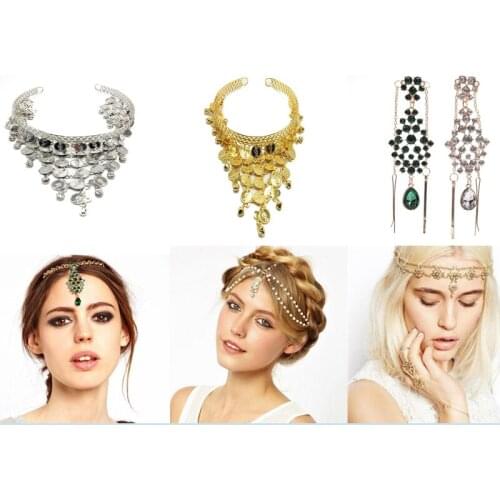 Boho Draping Crystal Bride Hair Accesories New Fashion Elegant Head Chain Hair Jewelry Wedding Hairstyles Headpiece