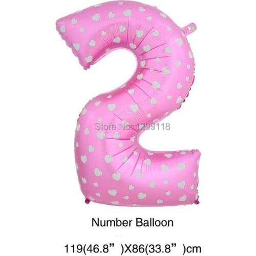 Large 40 inch Pink Blue Dot Digatal Foil Balloons Wedding Number Balloons Christmas Birthday Party Supplier