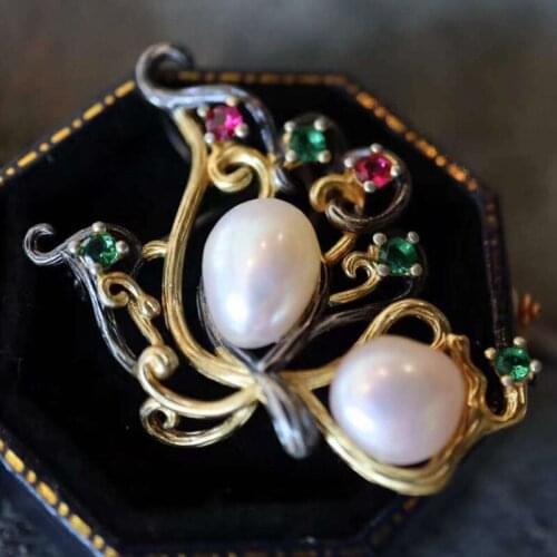 UBESTNICE Handmade Natural Freshwater Pearl Butterfly Brooches 925 Sterling Silver Gold Plated Pendants For Women Fine Jewelry