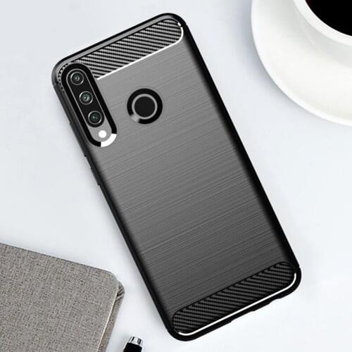 For Huawei Y6p Case Silicone Soft TPU Ultra Slim Cover Carbon Fiber Pattern Brushed Cases For Huawei Y6p 2020 Phone Case New