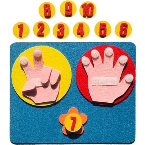 Kids Math Finger Counting 1-10 non woven toys Kindergarten Learning Mathematics Educational Toy Finger Number Set Math Teach aid