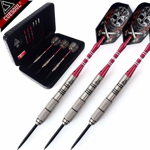 CUESOUL FIGHTING SOUL 22g/24g/26g GramsTungsten Steel Tip Darts- Precise Barrels Skull Flight With Dart Sharpener