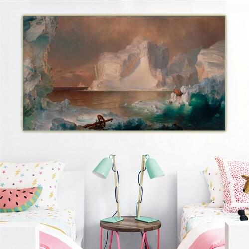 Citon Frederic Edwin Church《The Icebergs》Canvas Art Oil Painting Artwork Poster Picture Backdrop Wall Decor Home Decoration