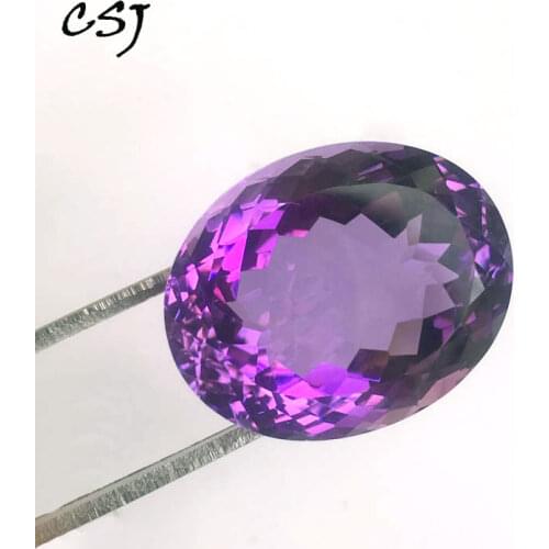 CSJ Real Natural Amethyst Loose Gemstone Pear Brilliant Concave Cut For Diy Fine Jewelry 925 Silver Gold Mounting Ring