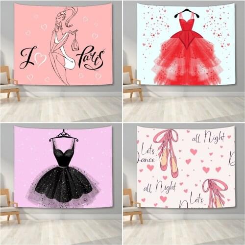Pretty Fashion Model Tapestry For Girl Bedroom Beautiful Dress Pink Wall Hanging Tapestry Blanket Art Decor Home Dorm Tapestry