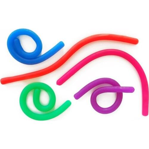 Colorful Stretchy String Fidget Noodle Autism Anxiety Toy Children Adults Anti Stress Toys TPR Squeeze Fidget Fiddle Sensory Toy