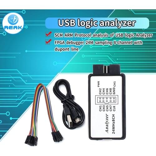 USB Logic Analyzer 24MHz 8 Channel 24M/seconds Logic Analyzer Debugger For ARM FPGA Logic Analyzer Logic 24M 8CH