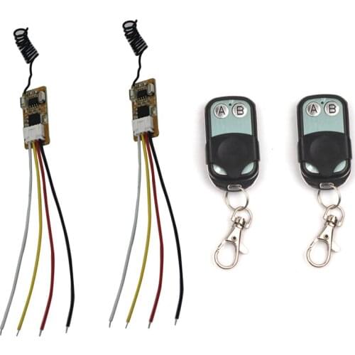 Micro 12V Remote Switch Relay Learn Code Switch Wireless Remote Control 2 Receiver Relay 315/433MHz Heterodyne Receiver Module