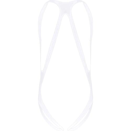Mens One-piece Leotard Bodysuit Sexy Lingerie Body Chest Harness Halter Neck Elastic Mankini Jockstrap Crotchless Underwear