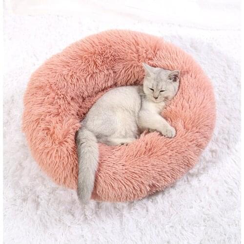 Soft Dog Bed Winter Warm Long Plush Donut Pet Bed House For Samll large Dogs Kennel Cat Sofa Beds Mats cozy Pet Cushion