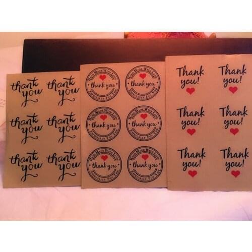5 Sheets/60 Die THANK YOU heart design Sticker Labels Seals Gift Stationery Planner Decoration Scrapbooking Diary Stickers