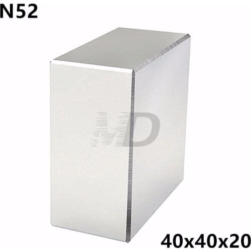 1pcs Block 40x40x20mm Super Strong N52 high quality Rare Earth magnets Neodymium Magnet