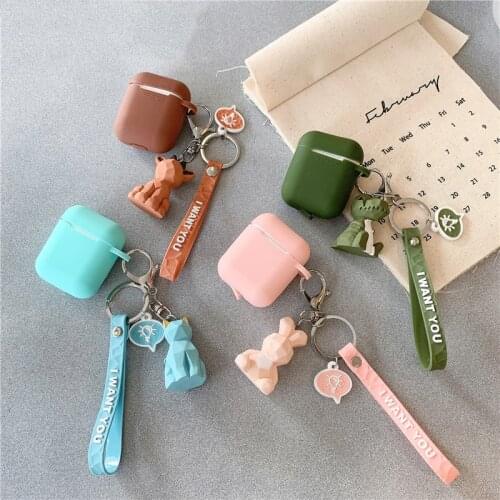 2020 New Cute Cartoon Panda Rabbit Cat Animal Silicone Case for Apple Airpods Case Accessories Bluetooth Earphones Cover