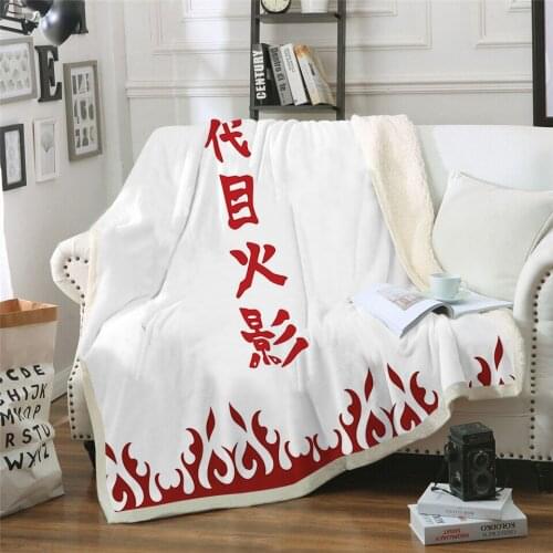 Watching Blanket Anime Namikaze Minato Print Double Velvet Home Sofa sherpa blanket For Beds Fleece Camping Blanket Quilt