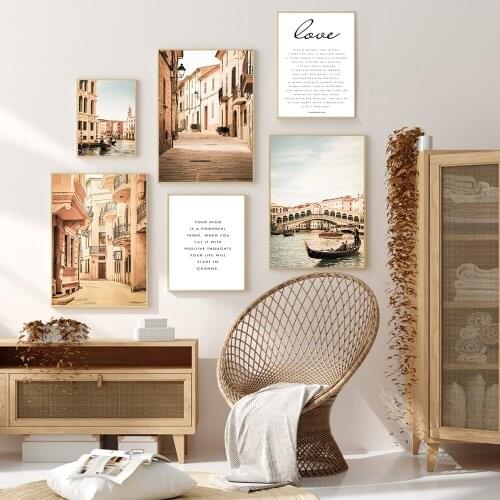 Venice Italy City Canvas Poster Architecture Landscape Print Wall Art Painting Nordic Decorative Pictures Modern Home Decoration