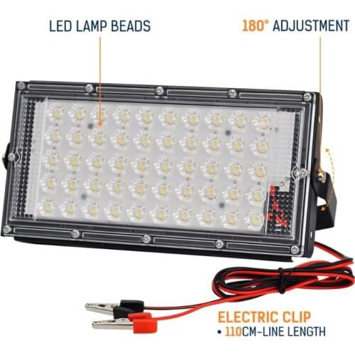 Floodlight Outdoor Spotlight 50W Wall Washer Garden Lamp Reflector IP65 12V Y98E