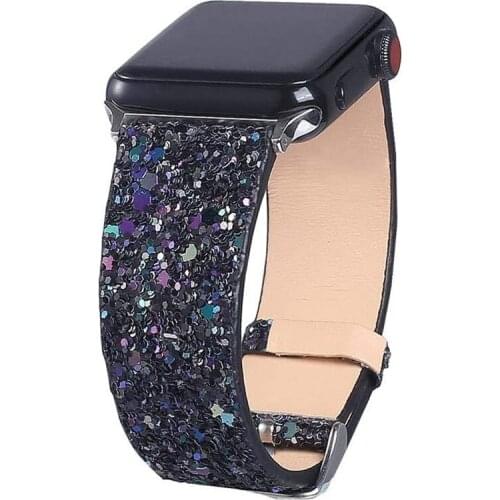 Bling Glitter Leather Watchbands For Apple Watch SE Band Series 6 Strap 44mm 40mm Bracelet For iWatch 5 4 Applewatch 42mm 38mm
