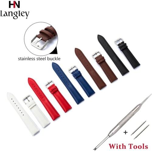 Genuine Leather Watchband For Men Women Watches Straps 12 14 15 16 17 18 19 20 21 22 23 24mm Wristbands