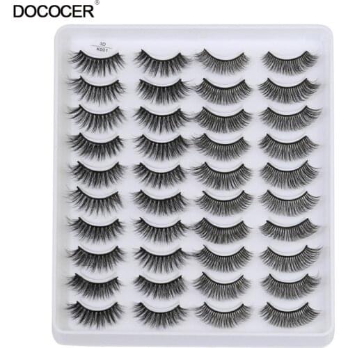 New 20 pairs natural Thick false eyelashes long makeup 6d mink eyelashes eyelash extension mink eyelashes for beauty