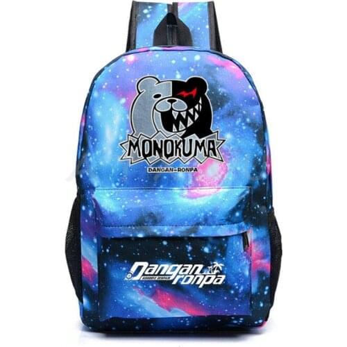 Danganronpa Backpack Usb Charging Black Canvas School Bag Teenager Girls Bagpack Zipper Bookbag Travel Mochila for Women