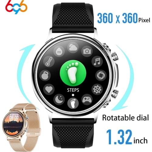 Rotary Dial Smartwatch Men Waterproof Band Heart Rate 13.2 inches 360*360 Pixels Big Screen Smatwatch CF81 Women For Android IOS