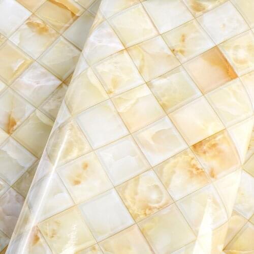GLOW4U Self Adhesive Vinyl Marble Tile Wallpaper Kitchen Walls Table Furniture Sticker Contact Paper Removable Waterproof
