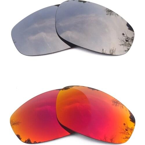 Silver Mirrored & Midnight Sun Mirrored Polarized Replacement Lenses for Split Jacket Frame 100% UVA & UVB