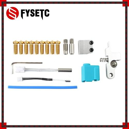 Silver Titan Aero Extruder Sidewinder X1 AND Genius Nozzle Silicone Sleeve Throat Handle Thermistor Heating pipe Heat Block Kit