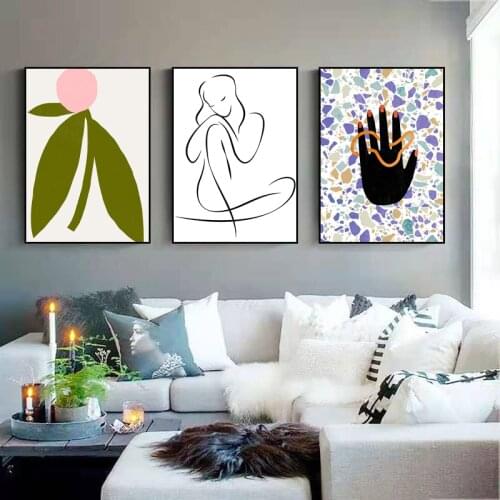 Summer Of time Modern Abstract Line Decorative Painting Nordic Living Room Oil Painting Literary Characters Girl Prints