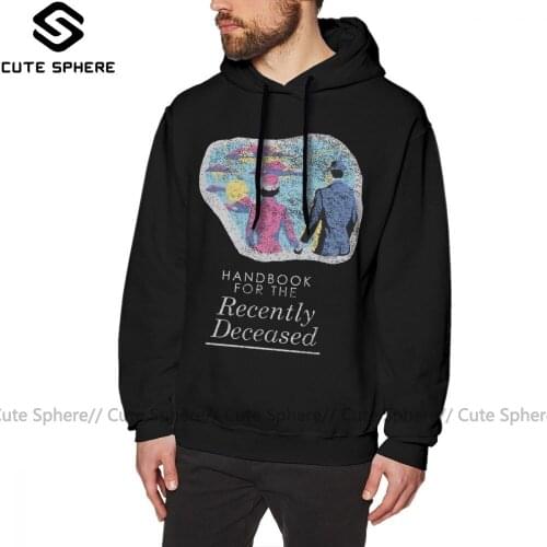 Beetlejuice Hoodie Handbook For The Recently Deceased Dark Hoodies Grey Winter Pullover Hoodie Men Long Length XXX Hoodies
