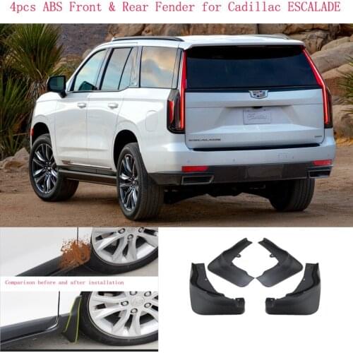High-Quality 4pcs ABS Front & Rear Fender for Cadillac ESCALADE Car Mud Flaps Splash Guard Mudguard Mudflaps Accessories