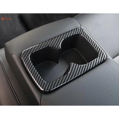 For Nissan Sentra Bluebird Sylphy 2020 2021 ABS Carbon Fiber Rear Water Cup Cover Trim Frame Car Styling Car Accessories