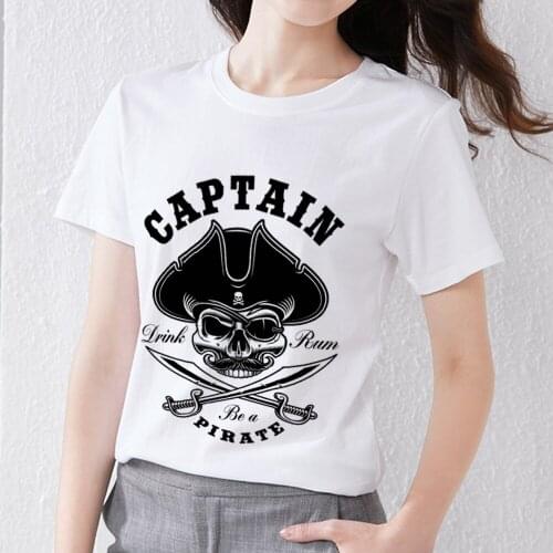 Womens Classic Street T-shirt All-match Casual Gothic Skull Pattern Printing O-neck Commuter Comfortable Slim Comfortable Top