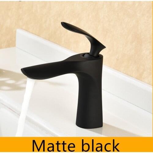 Gold / Matte black Solid brass bathroom sink faucet high quality Single hole cold and hot water mixer faucet tap Free shipping